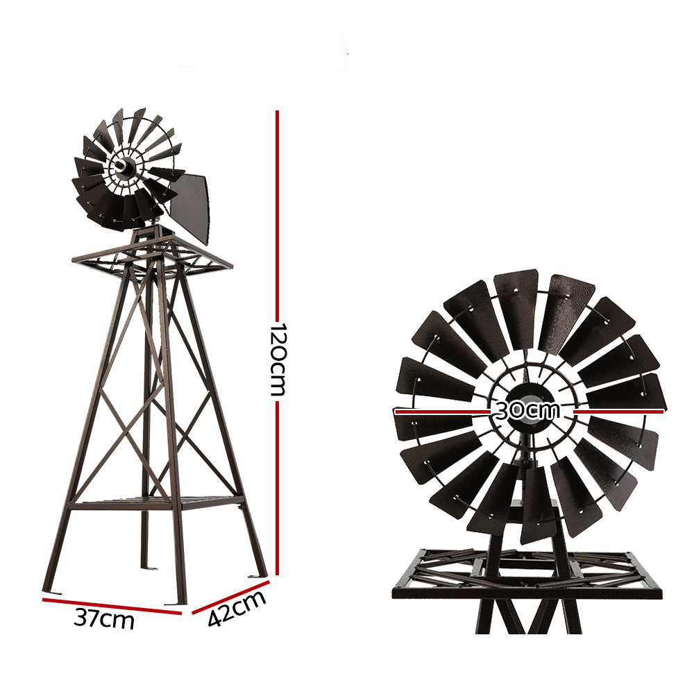 Garden Windmill 120cm Metal Ornaments Outdoor Decor Ornamental Wind Mill-1