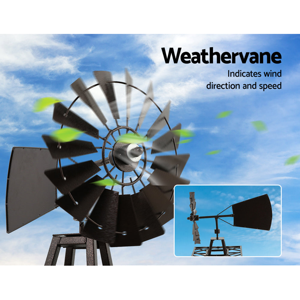 Garden Windmill 120cm Metal Ornaments Outdoor Decor Ornamental Wind Mill-3