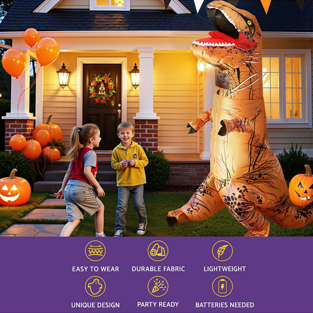 Inflatable Dinosaur Costume T-Rex Adult Suit Blow Up Party Fancy Dress Halloween Xmas Cosplay-3