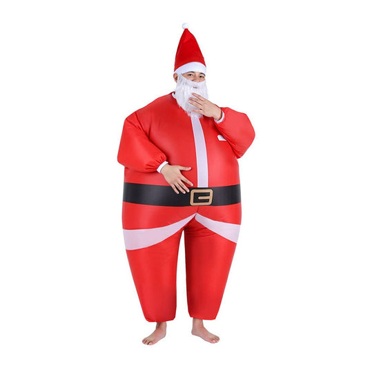 Inflatable Christmas Santa Claus Costume Adult Suit Blow Up Party Fancy Dress Xmas Cosplay-0
