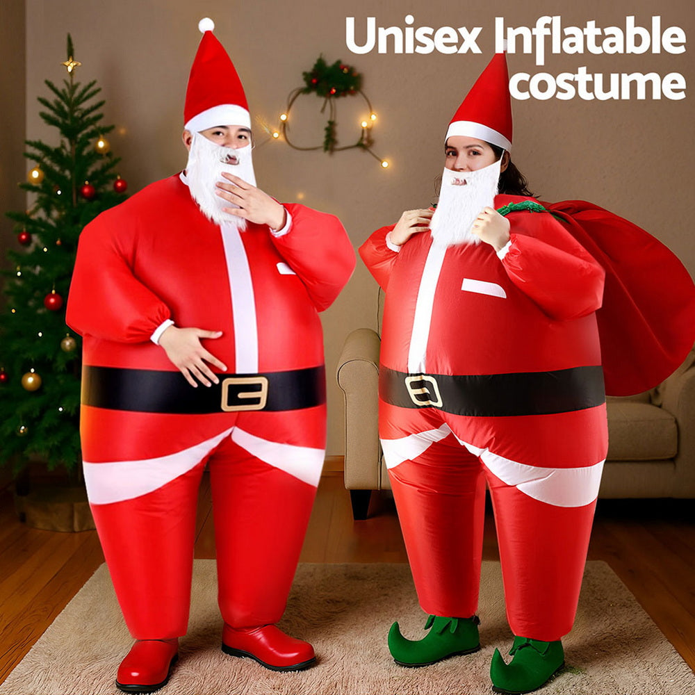 Inflatable Christmas Santa Claus Costume Adult Suit Blow Up Party Fancy Dress Xmas Cosplay-5