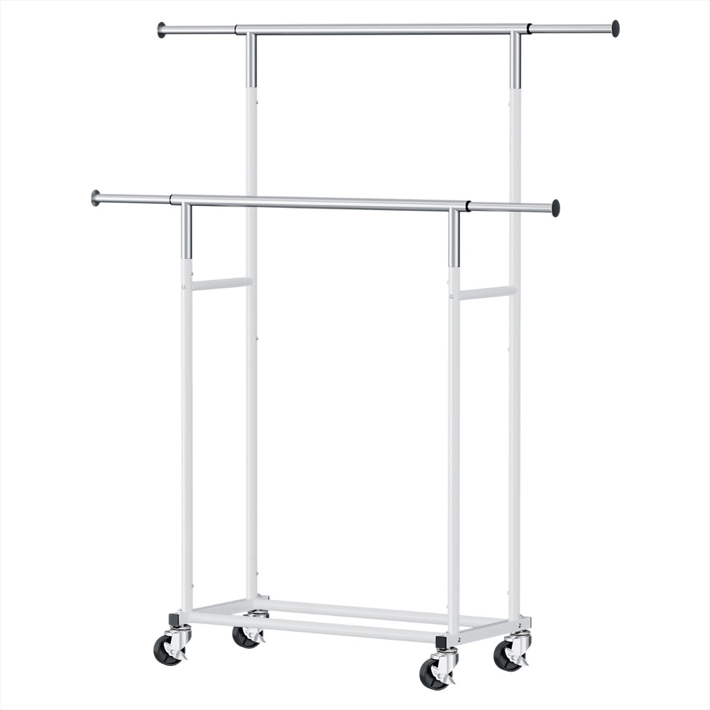 Artiss Clothes Rack Double Rod Airer Rail Coat Stand Adjustable Hanger-0