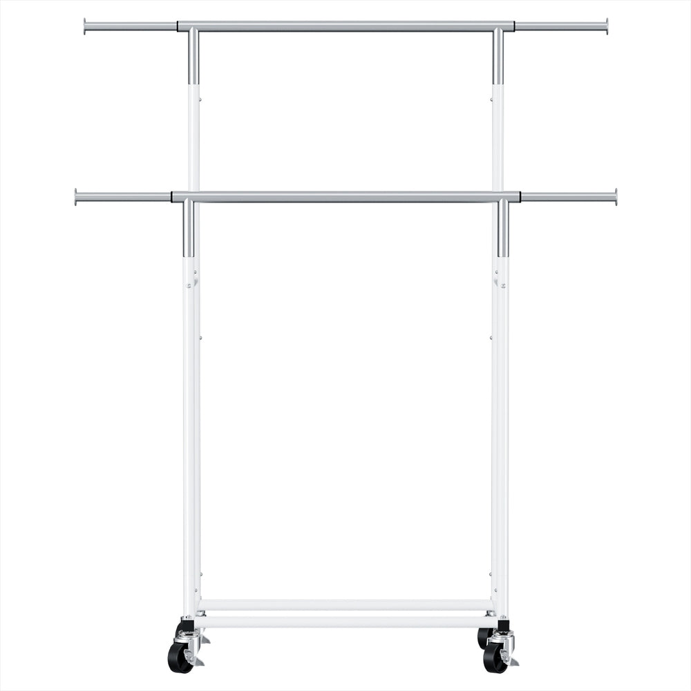 Artiss Clothes Rack Double Rod Airer Rail Coat Stand Adjustable Hanger-2