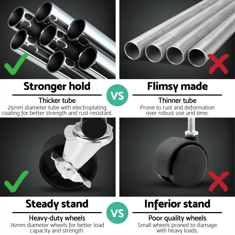 Artiss Clothes Rack Airer Rail Coat Stand Adjustable Hanger-4