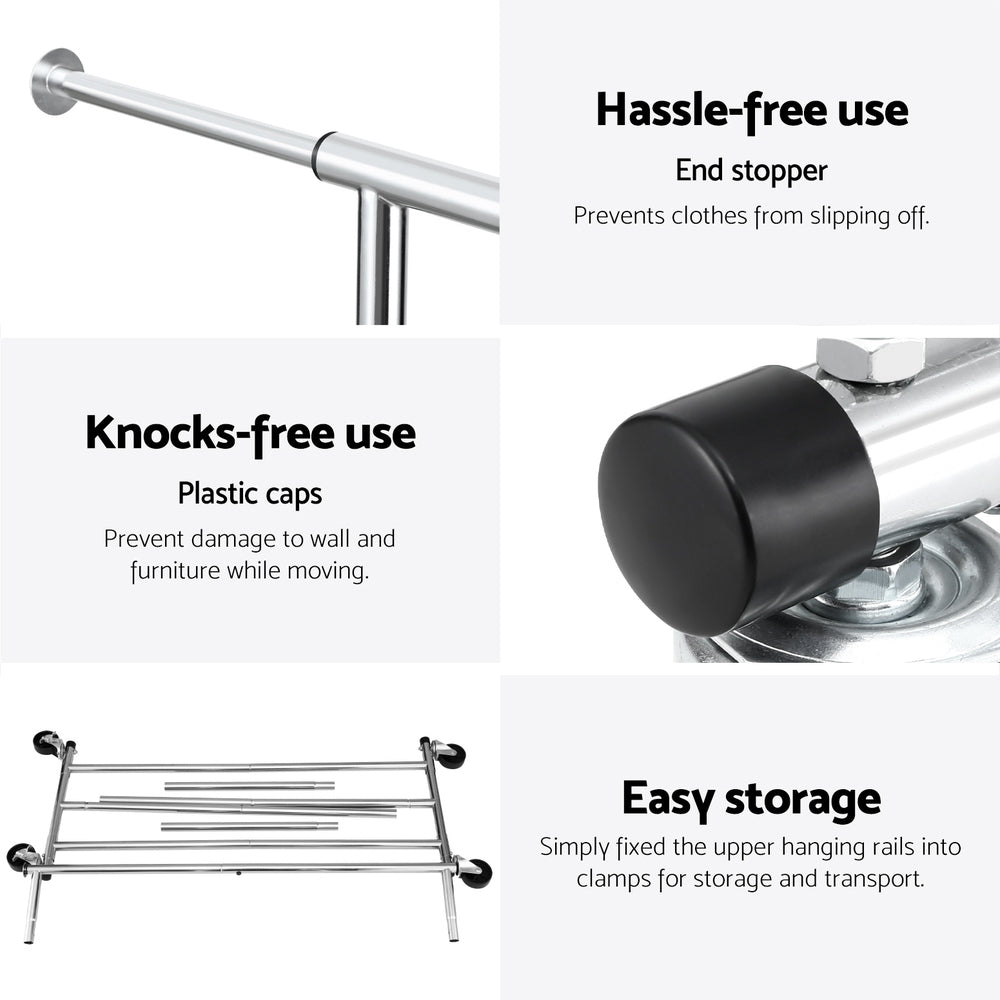 Artiss Clothes Rack Airer Rail Coat Stand Adjustable Hanger-5