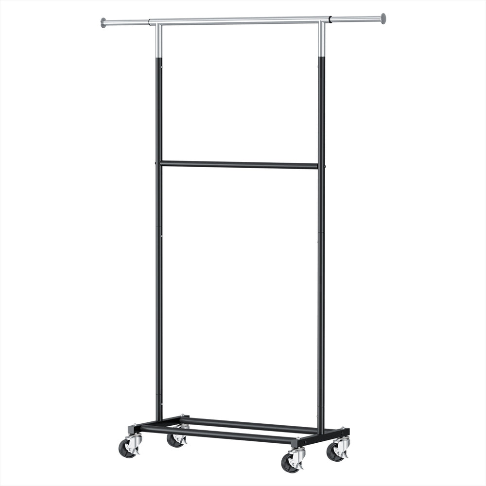 Artiss Clothes Rack Double Rod Airer Rail Coat Stand Adjustable Hanger-0