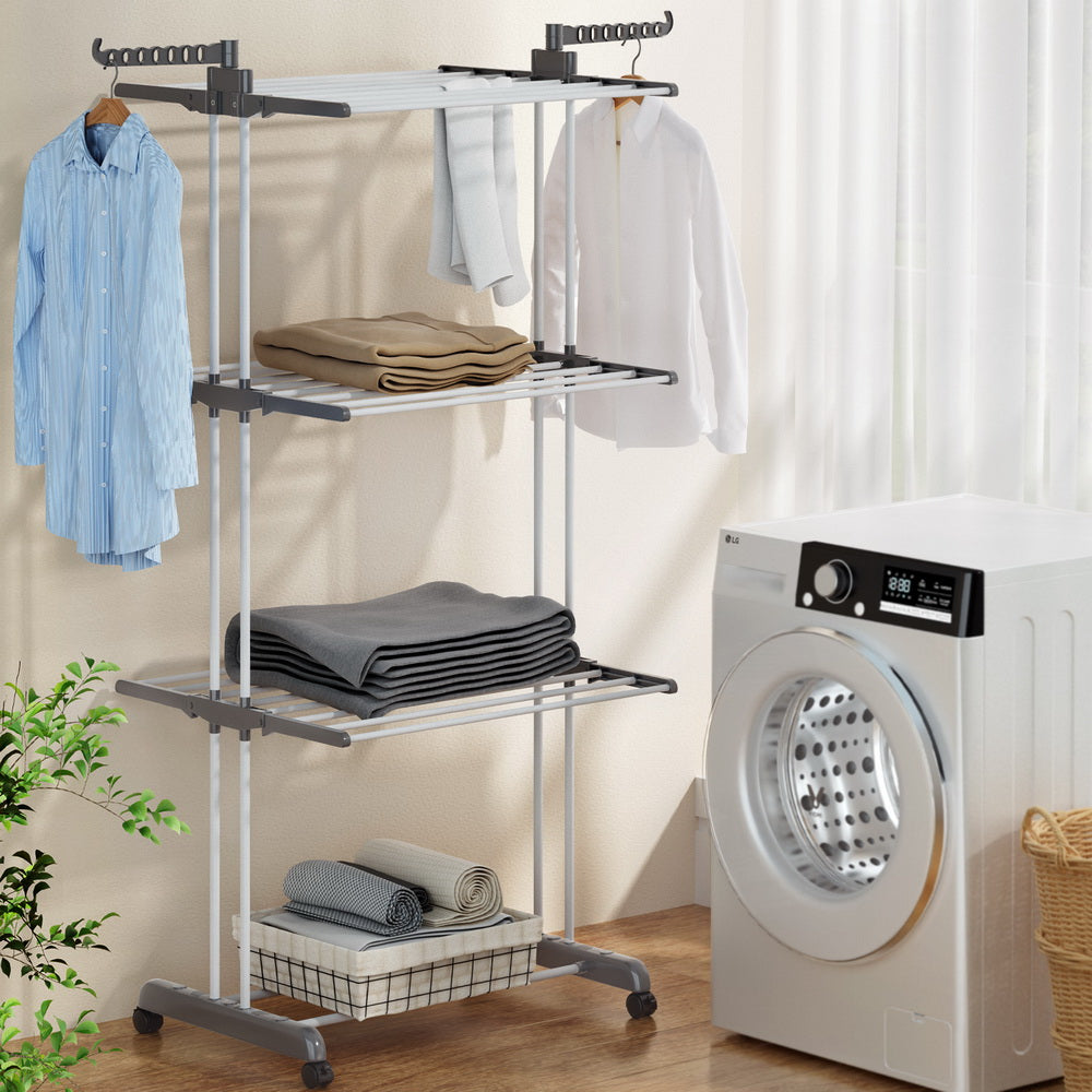 Artiss Clothes Drying Rack 173cm Coat Aier Hanger Foldable-6