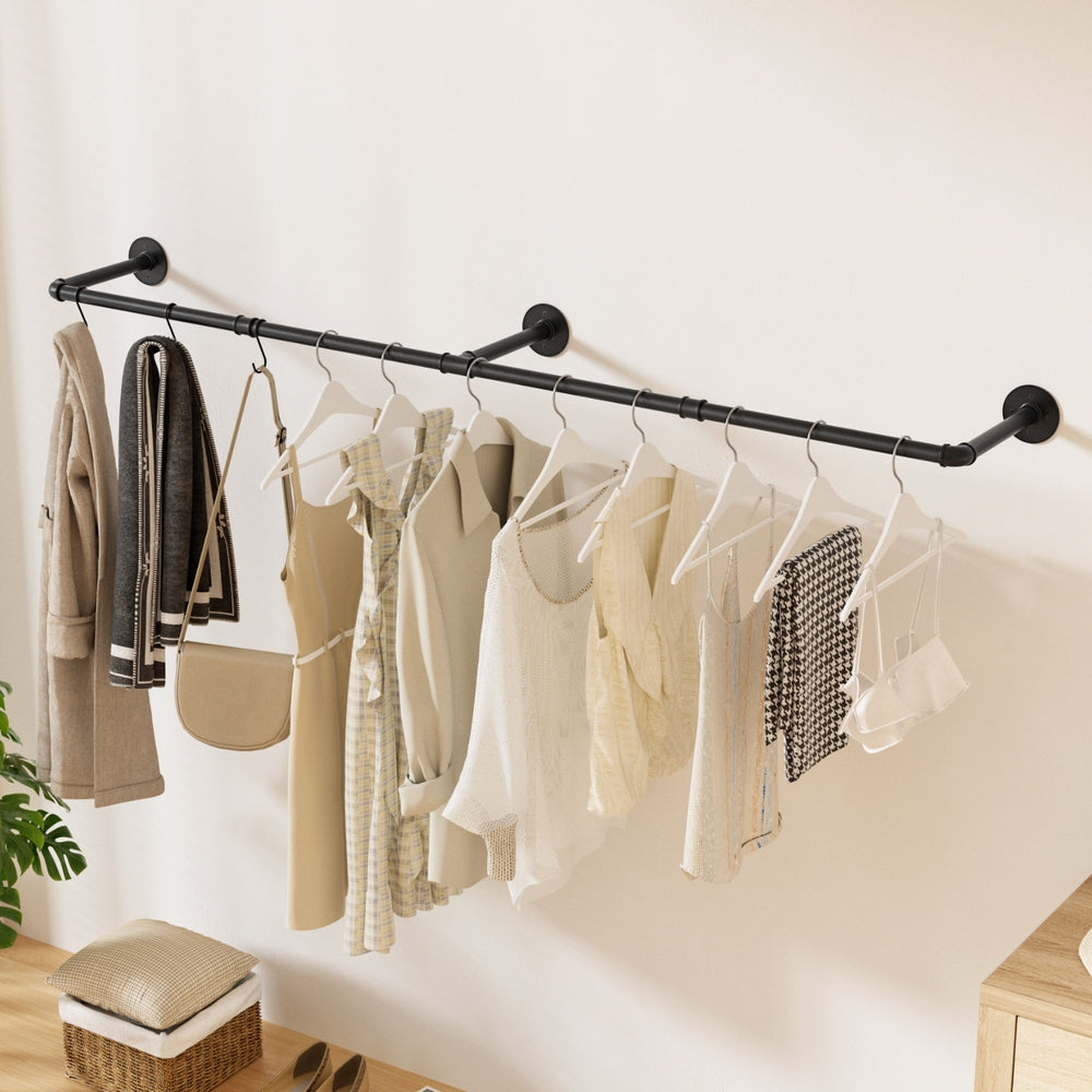 Artiss Clothes Rack Floating Shelf Metal-6