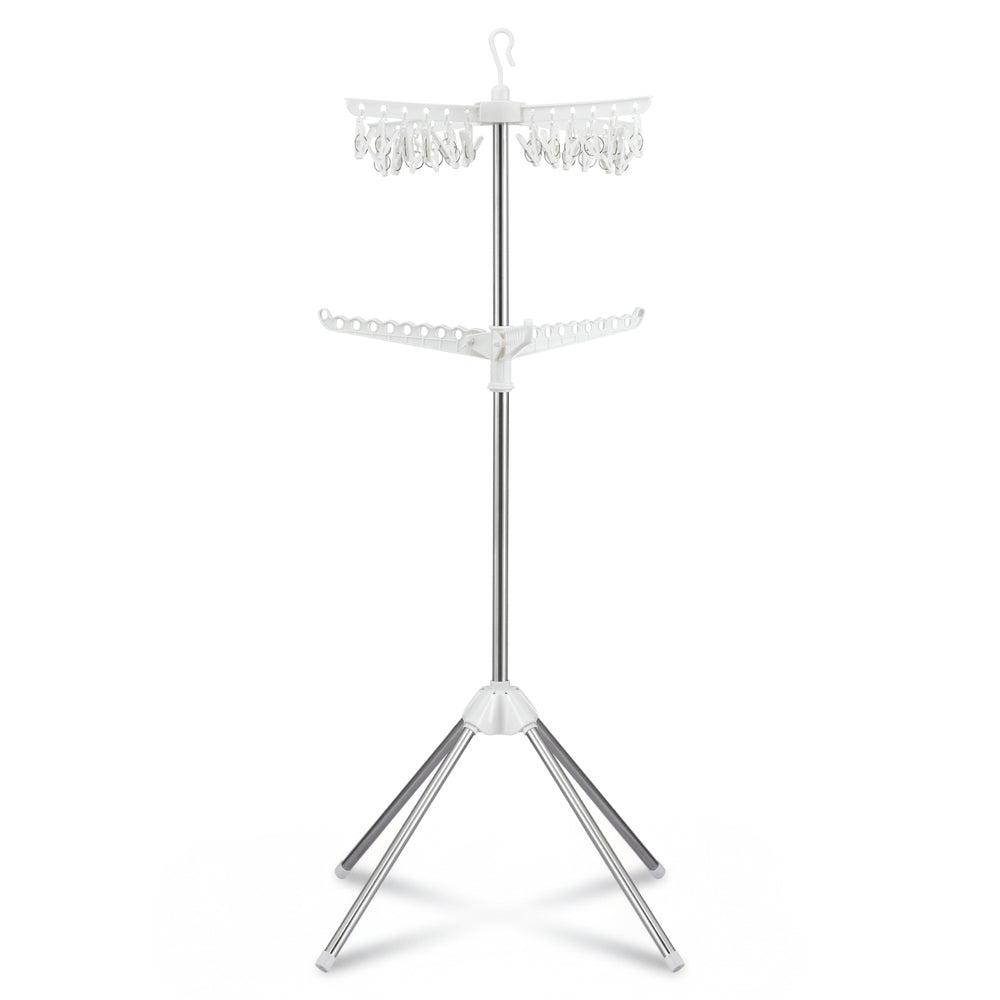 Artiss Clothes Rack Airer 2 Tier Rotatable Hanger Foldable-2