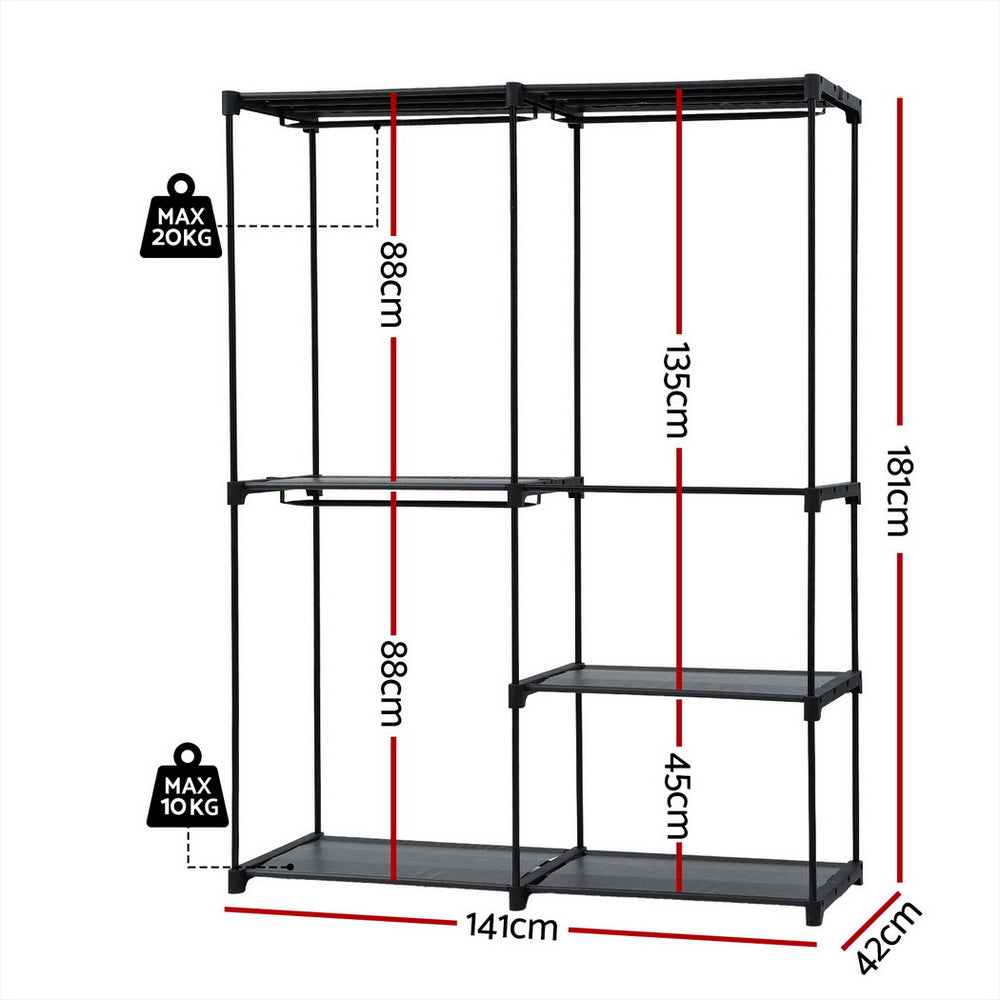 Artiss Wardrobe Clothes Rack Closet 181cm-2