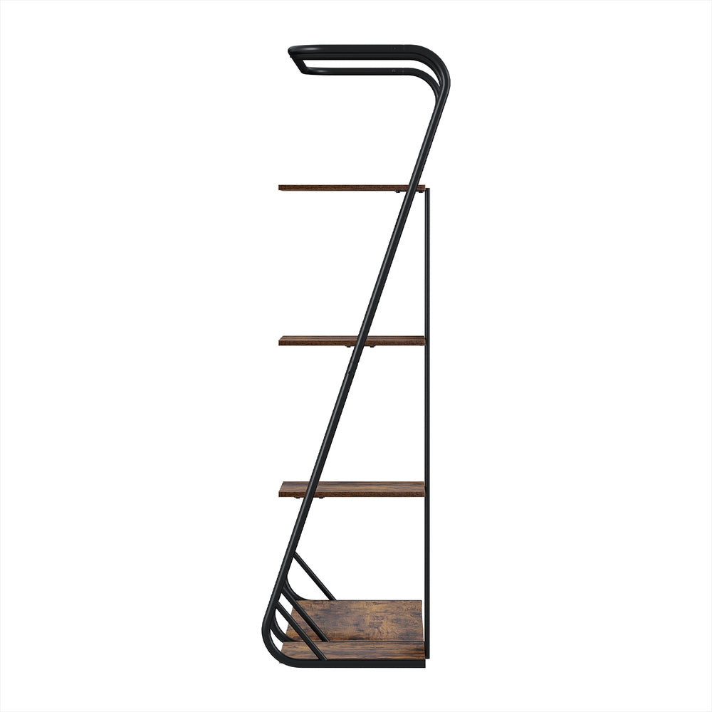 Artiss Clothes Rack Wardrobe Coat Stand 4-Tier Walnut-3