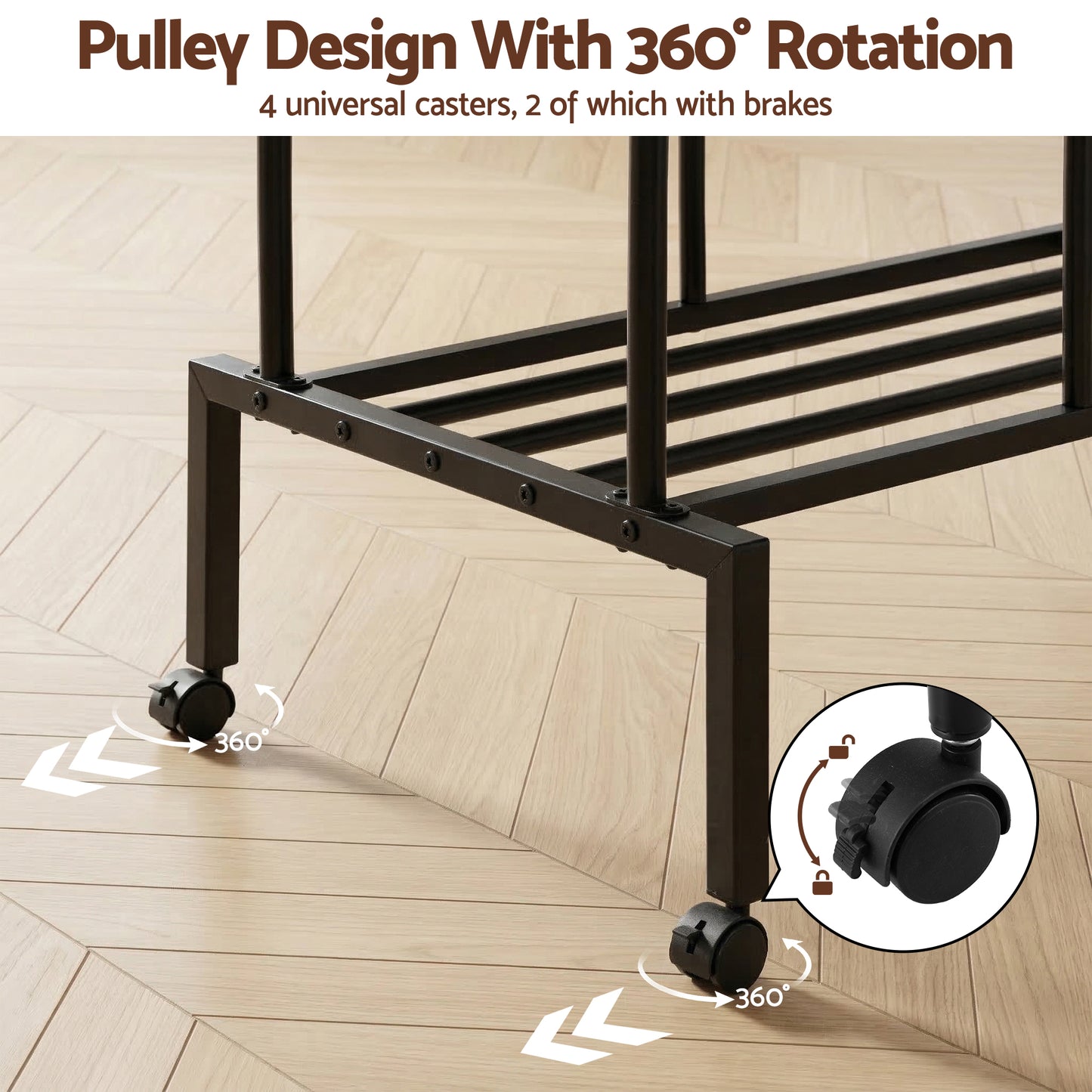 Artiss Clothes Rack Double Rod Airer Rail Coat Stand Hanger Storage Shelf