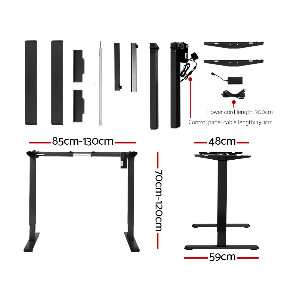 Artiss Standing Desk Motorised Black 120CM-1