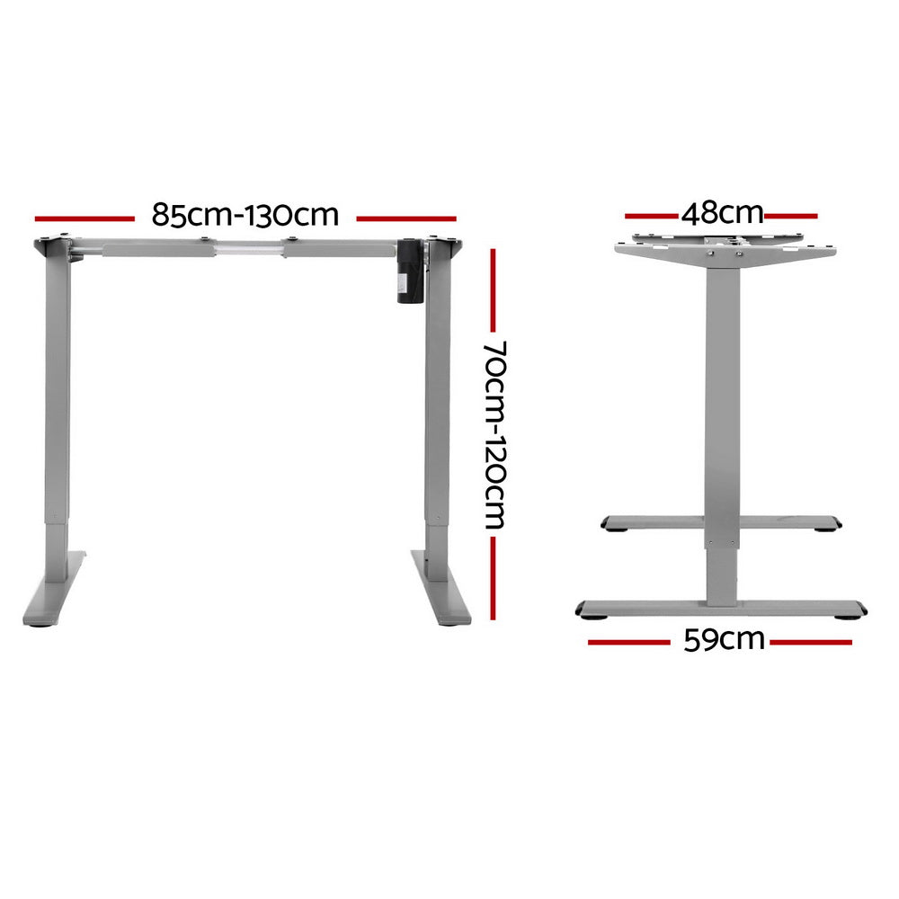 Artiss Electric Standing Desk Frame Only Height Adjustable 70KG Load Grey-1