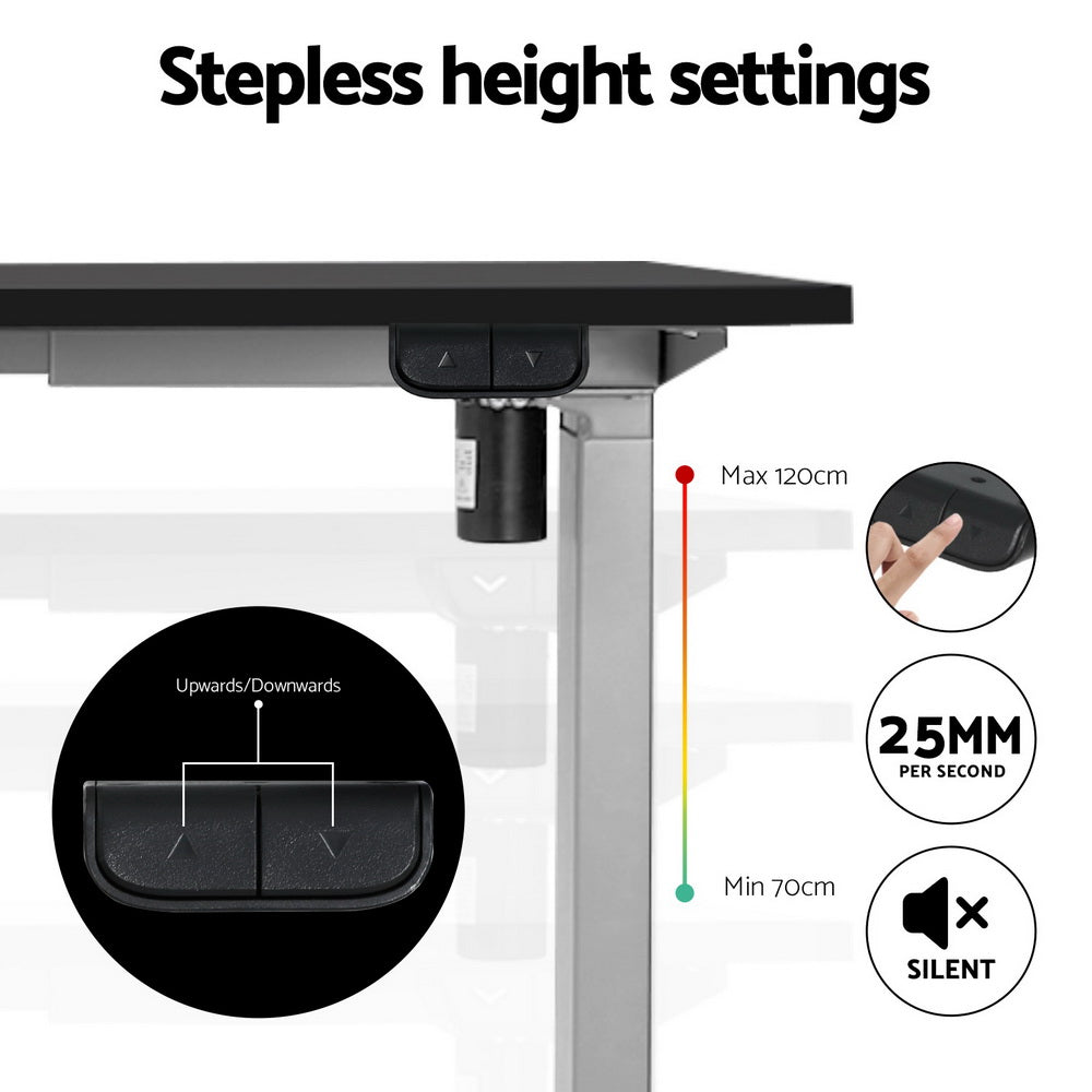 Artiss Electric Standing Desk Frame Only Height Adjustable 70KG Load Grey-3