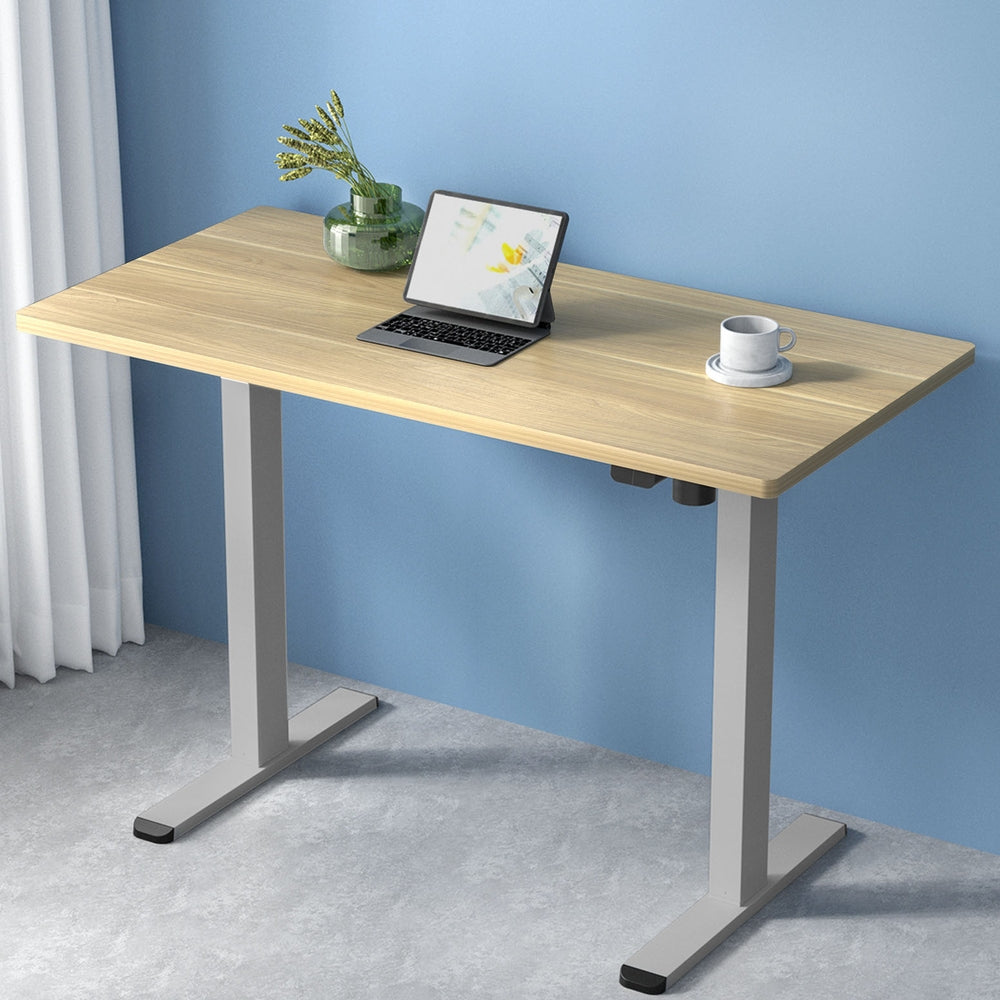 Artiss Standing Desk Motorised 120CM White Oak-6