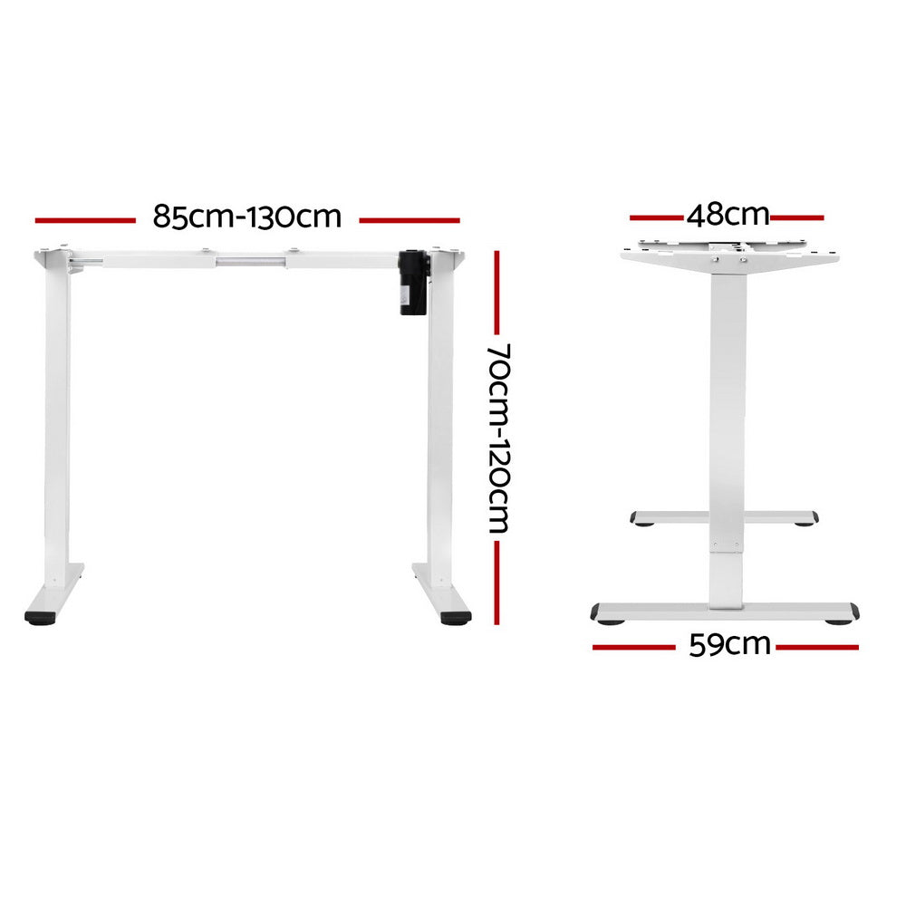 Artiss Electric Standing Desk Frame Only Height Adjustable 70KG Load White-1