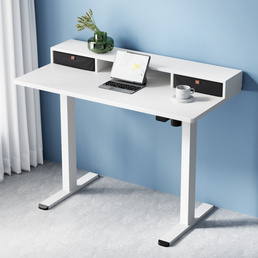 Artiss Electric Standing Desk with Storage Shelf Drawer Office Table 120CM-6