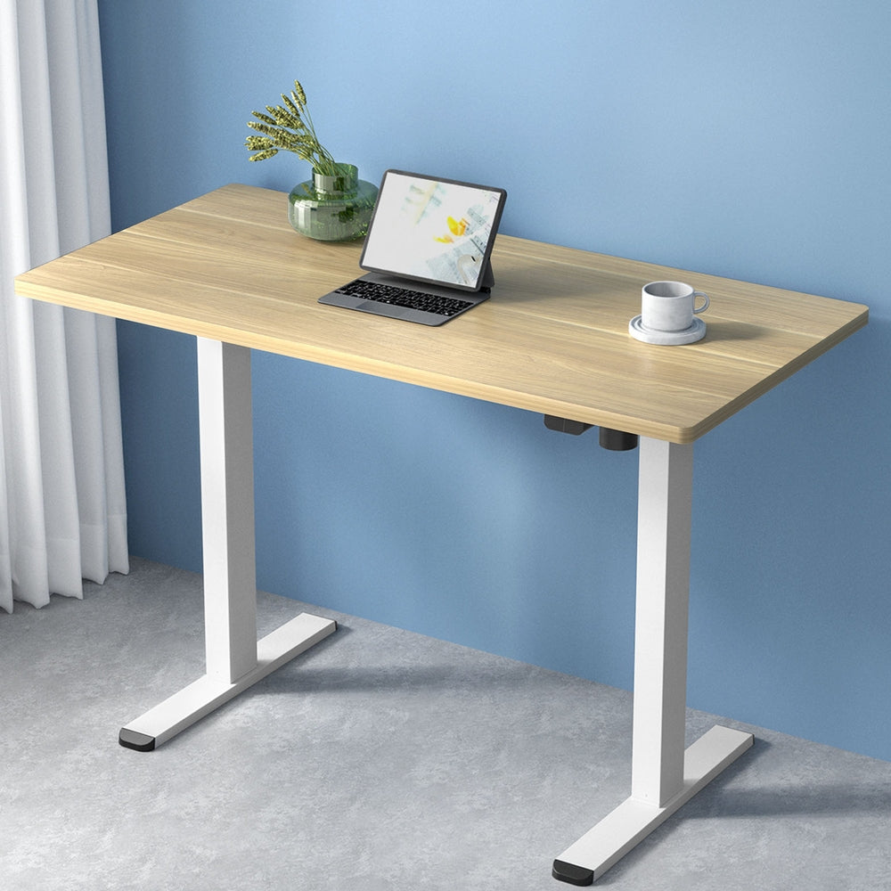 Artiss Standing Desk Motorised Sit Stand Desks White Oak 120CM-6