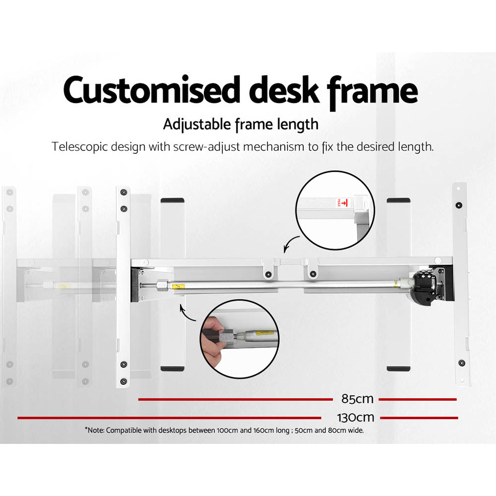 Artiss Standing Desk Motorised Sit Stand Desks Walnut 120CM-4