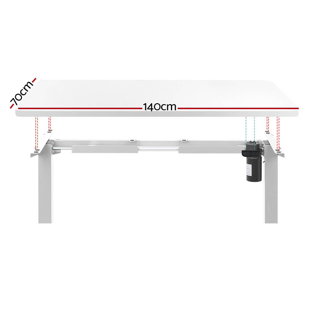 Artiss Standing Desk Motorised Sit Stand Desks White 140CM-2