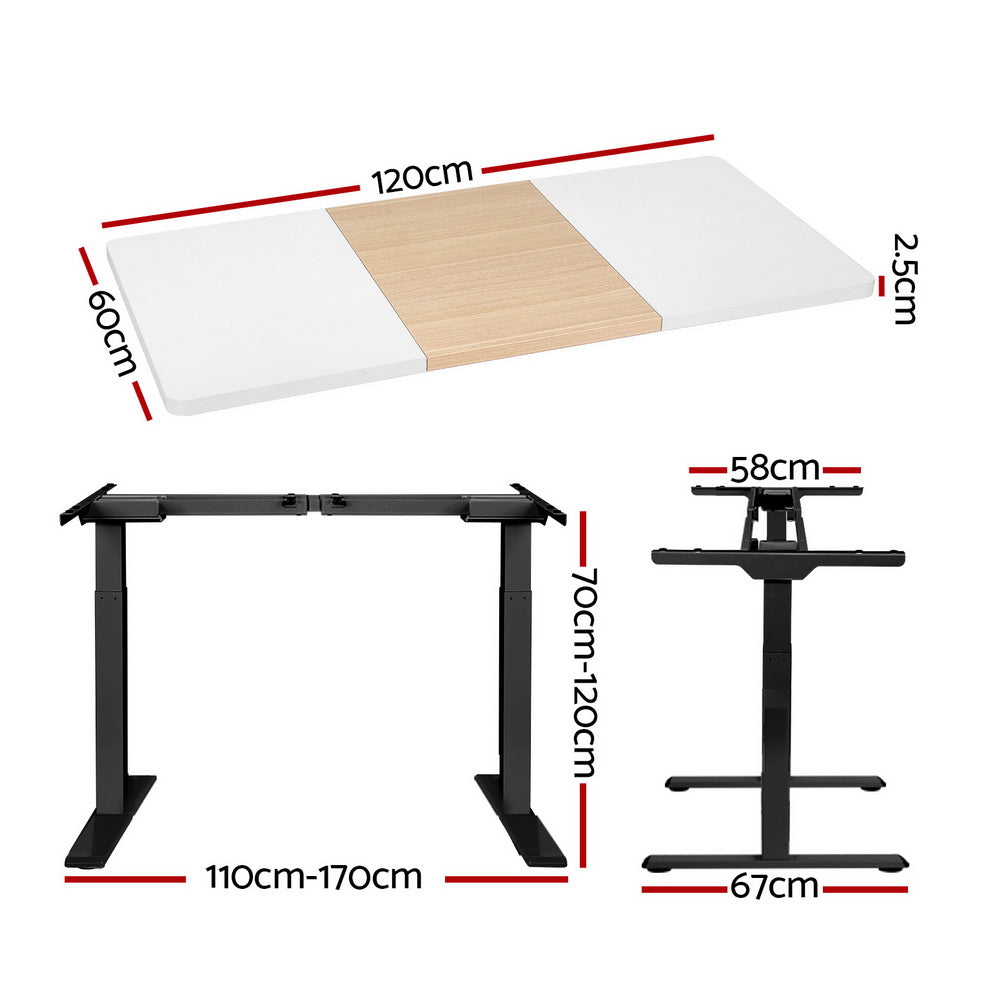 Artiss Standing Desk Motorised Electric Dual Motor 120CM-1