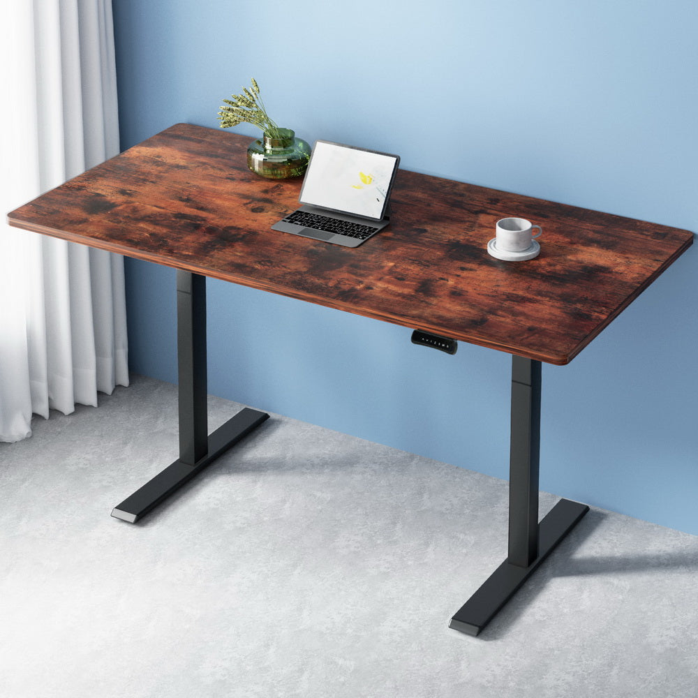 Artiss Standing Desk Motorised Dual Motor Rustic Brwon 140CM-6