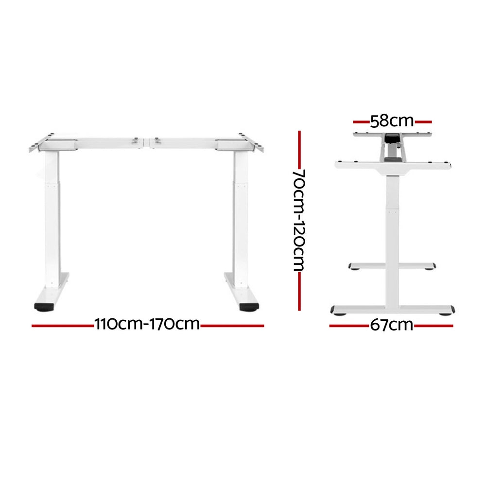 Artiss Standing Desk Frame Only Dual Motor Motorised White-1