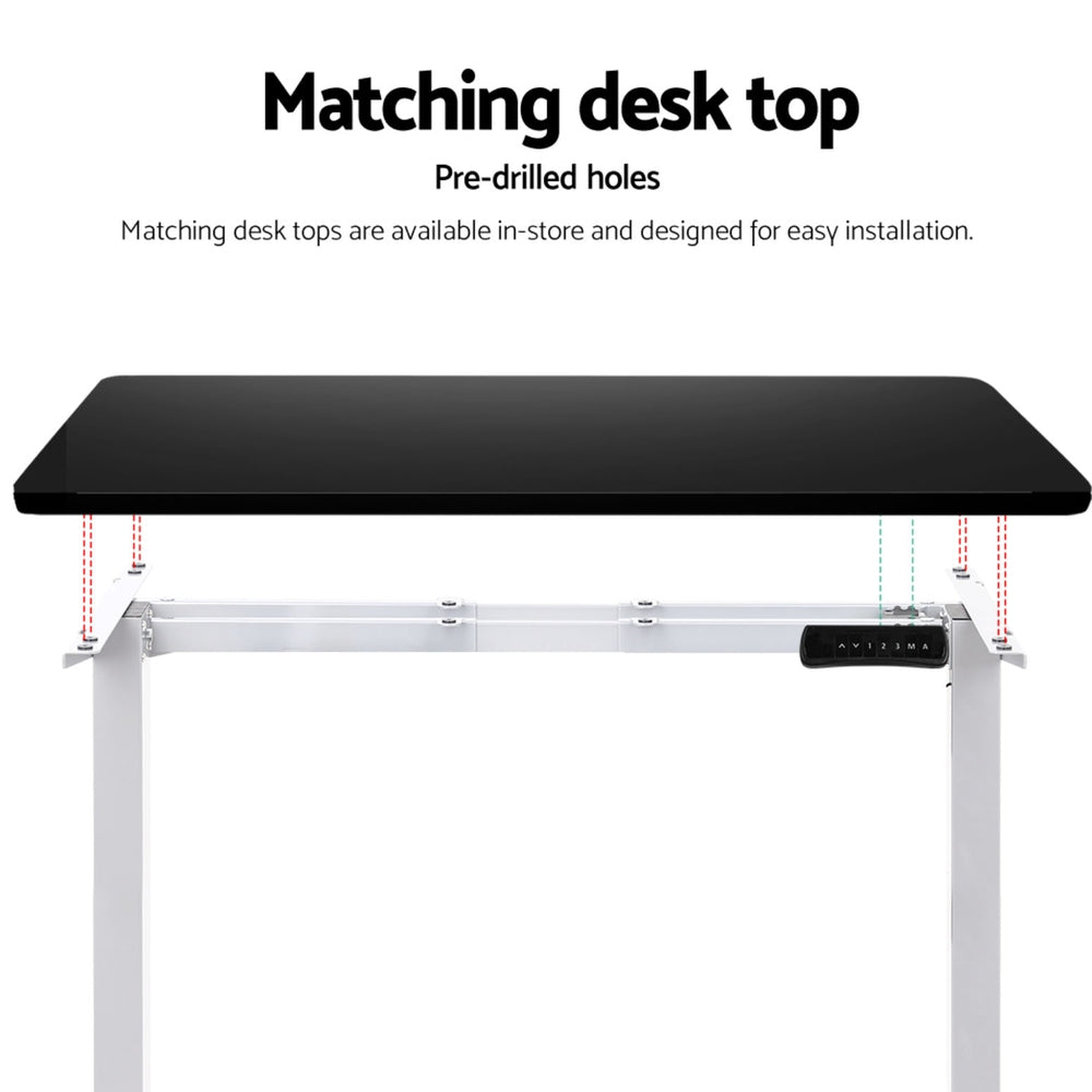 Artiss Standing Desk Frame Only Dual Motor Motorised White-5