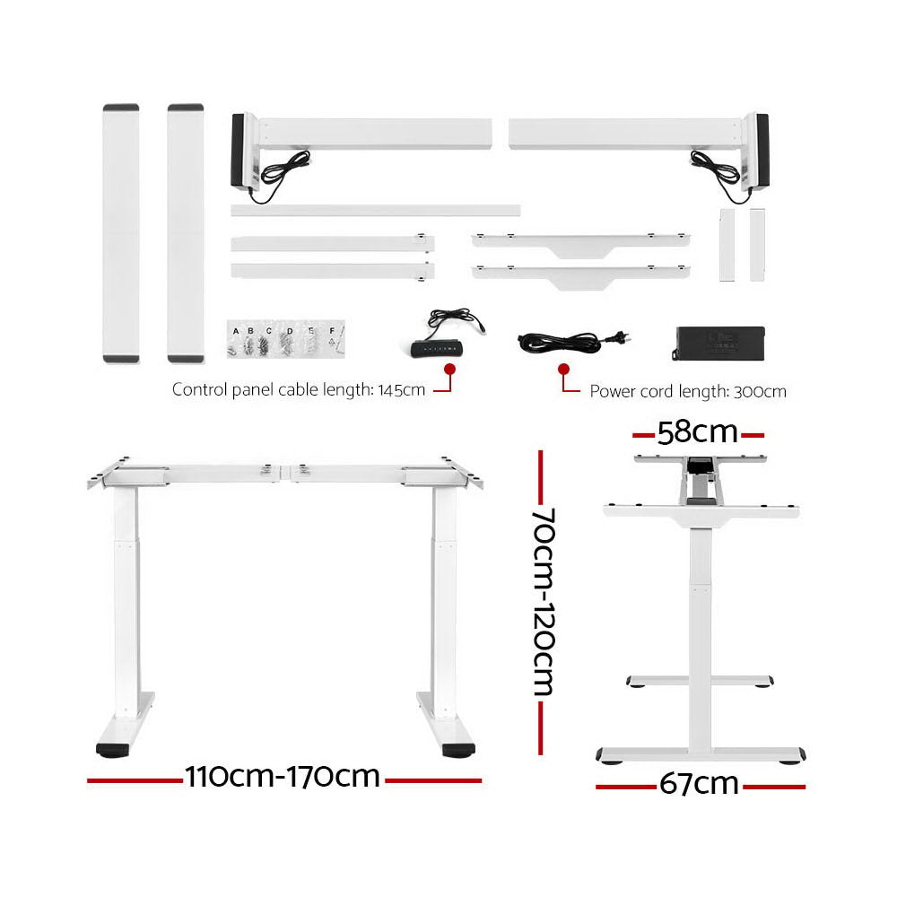 Artiss Standing Desk Motorised Dual Motor 140CM Black-1