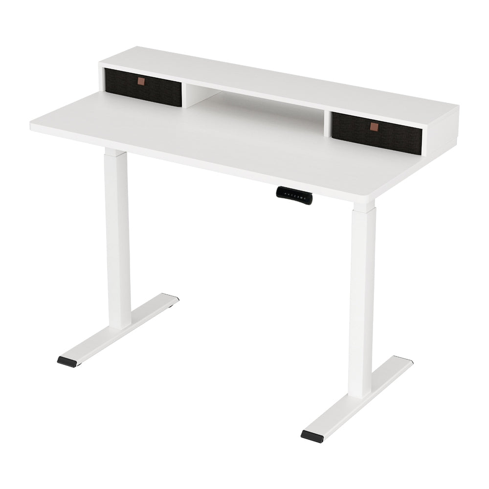 Artiss Electric Standing Desk Dual Motor Office Table With Shelf Drawer120CM-0