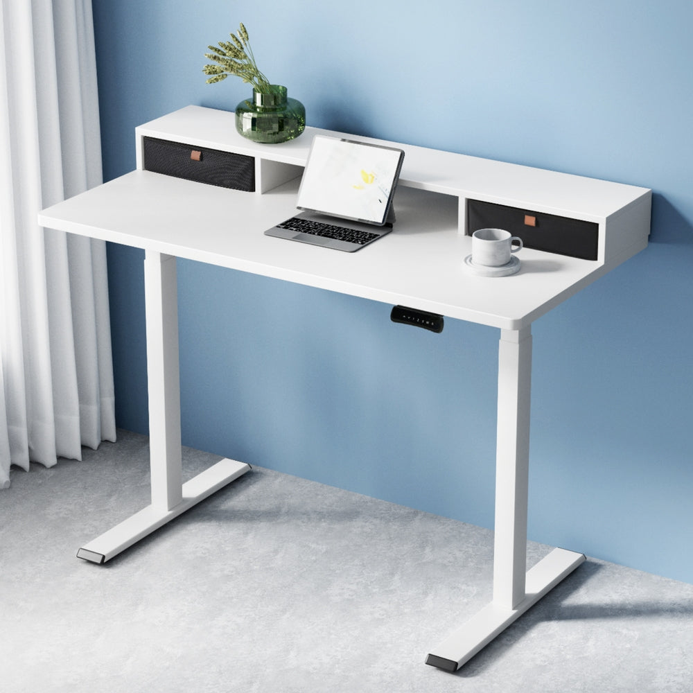 Artiss Electric Standing Desk Dual Motor Office Table With Shelf Drawer120CM-6