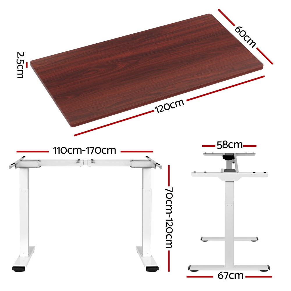 Artiss Standing Desk Motorised Dual Motor 120CM Walnut-1