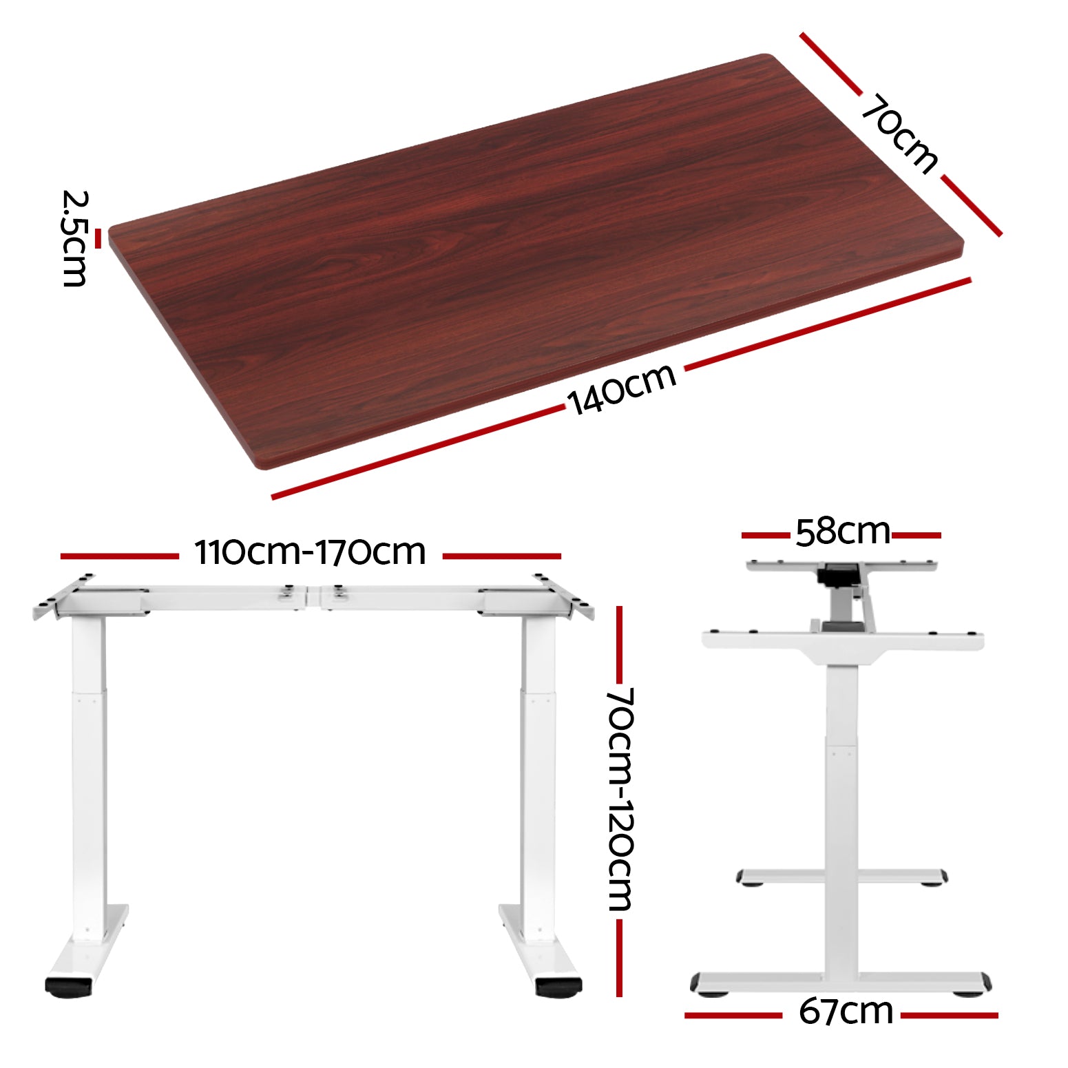 Artiss Standing Desk Motorised Dual Motor 140CM Walnut-1