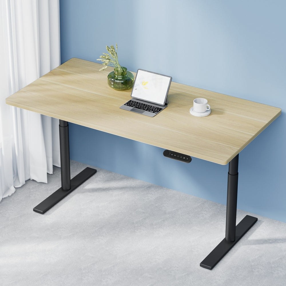 Artiss Standing Desk Motorised Electric Dual Motor White Oak 140CM-6