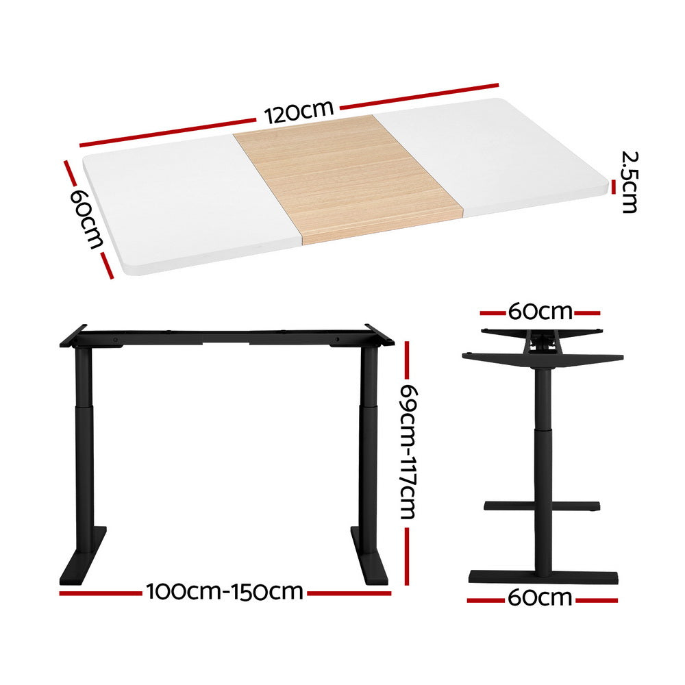 Artiss Standing Desk Motorised Electric Dual Motor 120CM-1