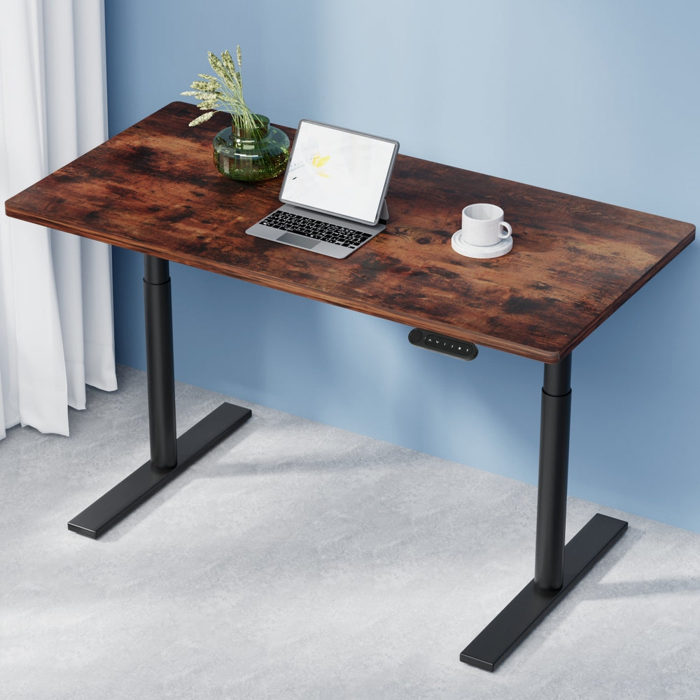 Artiss Standing Desk Motorised Electric Dual Motor Rustic Brown 120CM-6