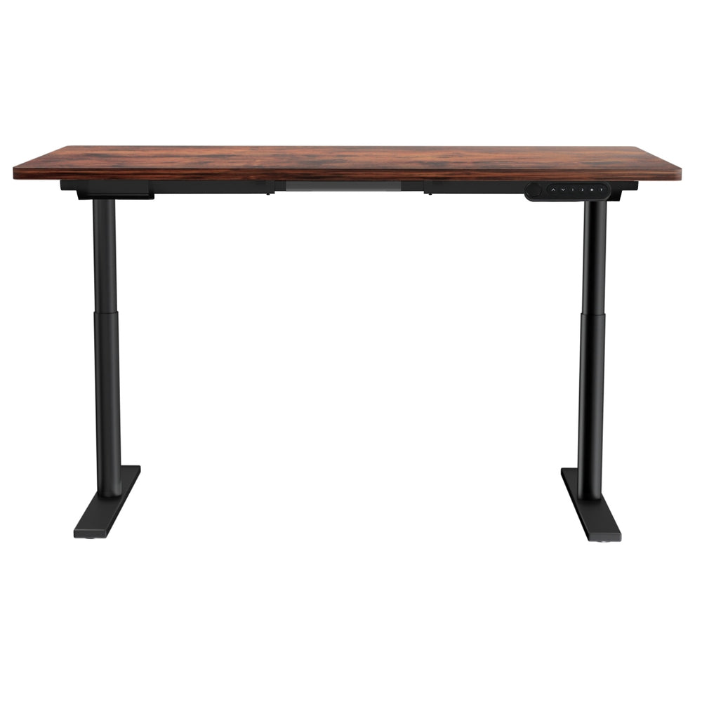 Artiss Standing Desk Motorised Electric Dual Motor Rustic Brown 140CM ...