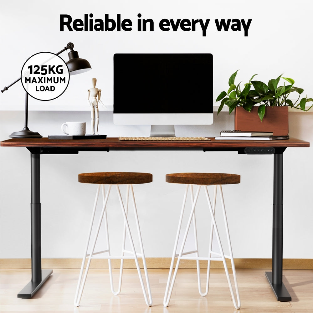 Artiss Standing Desk Motorised Electric Dual Motor Rustic Brown 140CM-5