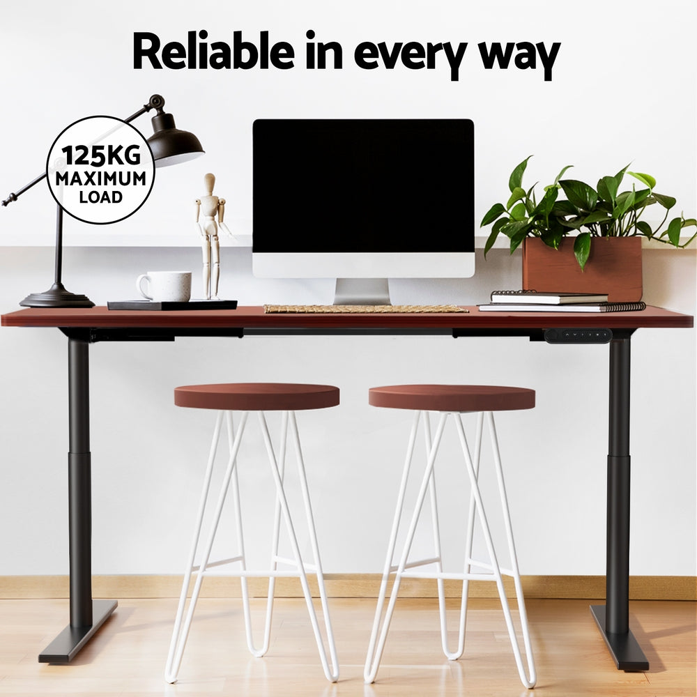 Artiss Standing Desk Motorised Electric Dual Motor Walnut 140CM-5