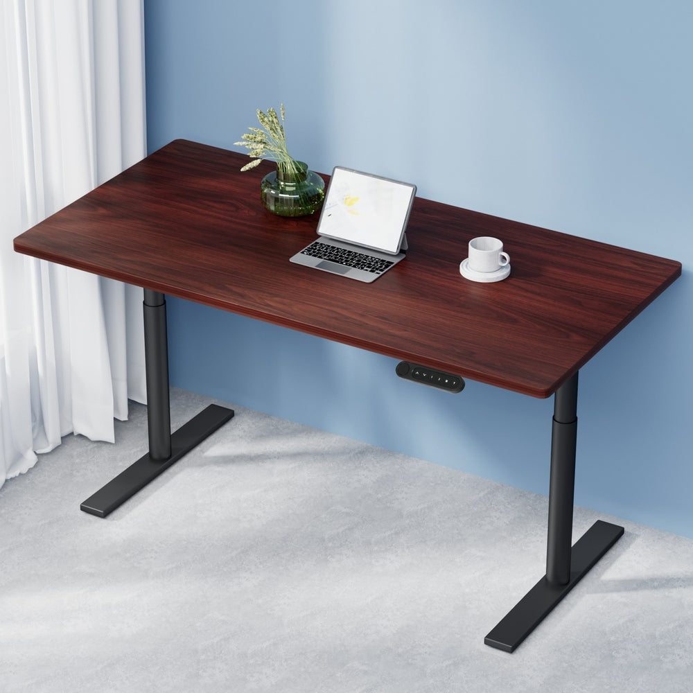 Artiss Standing Desk Motorised Electric Dual Motor Walnut 140CM-6