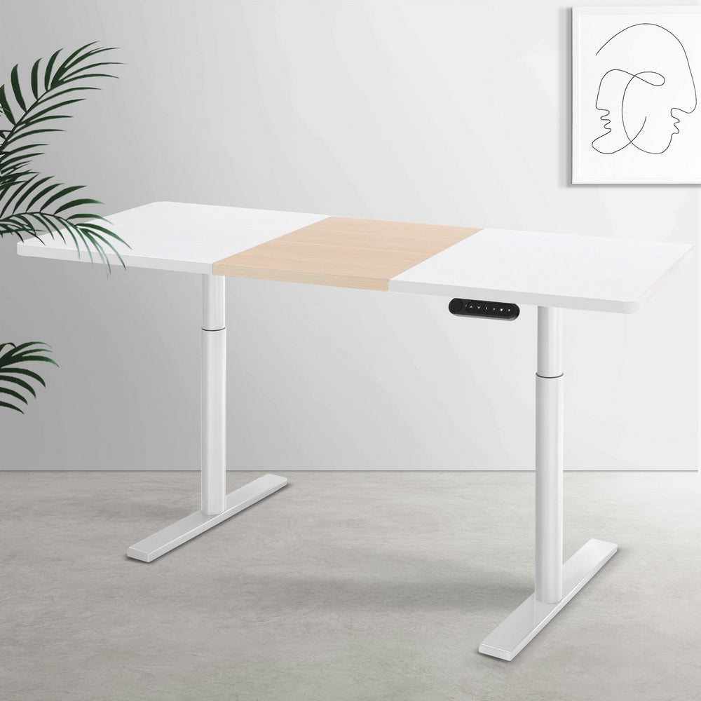 Artiss Standing Desk Motorised Electric Dual Motor 140CM White Pine-6