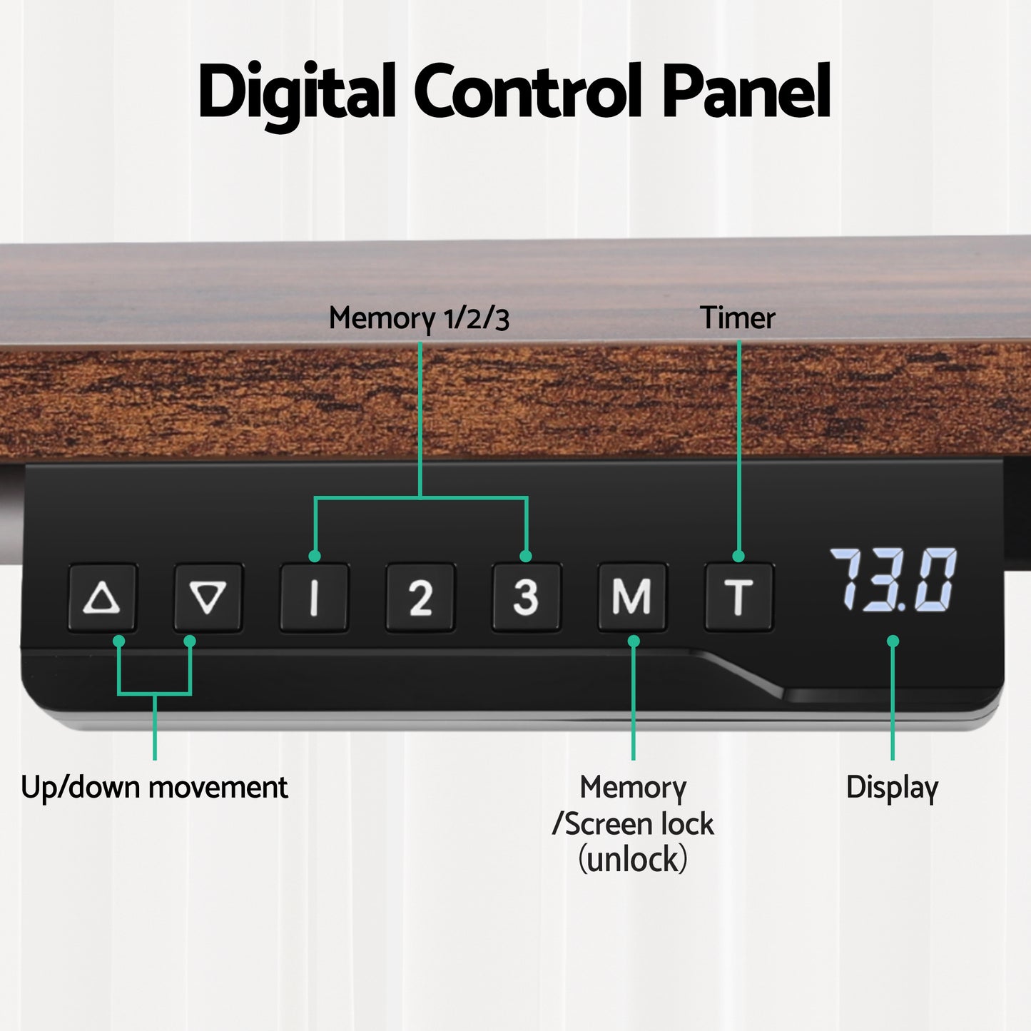 Artiss Electric Standing Desk Adjustable Motorised 120CM L Shaped Rustic Brown-3
