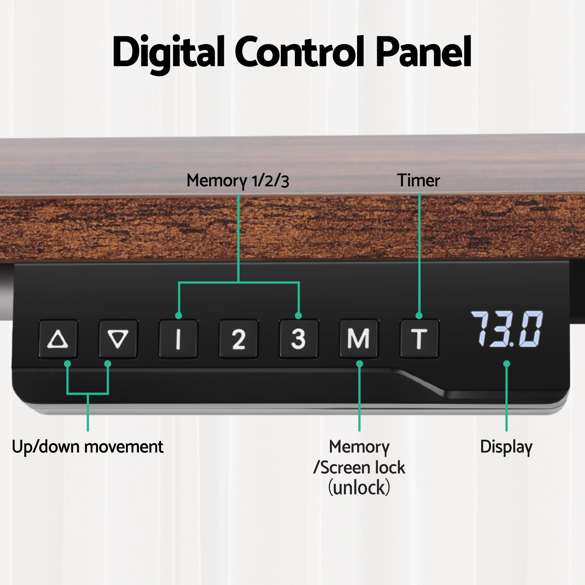 Artiss Electric Standing Desk Adjustable Motorised 120CM L Shaped Rustic Brown-3