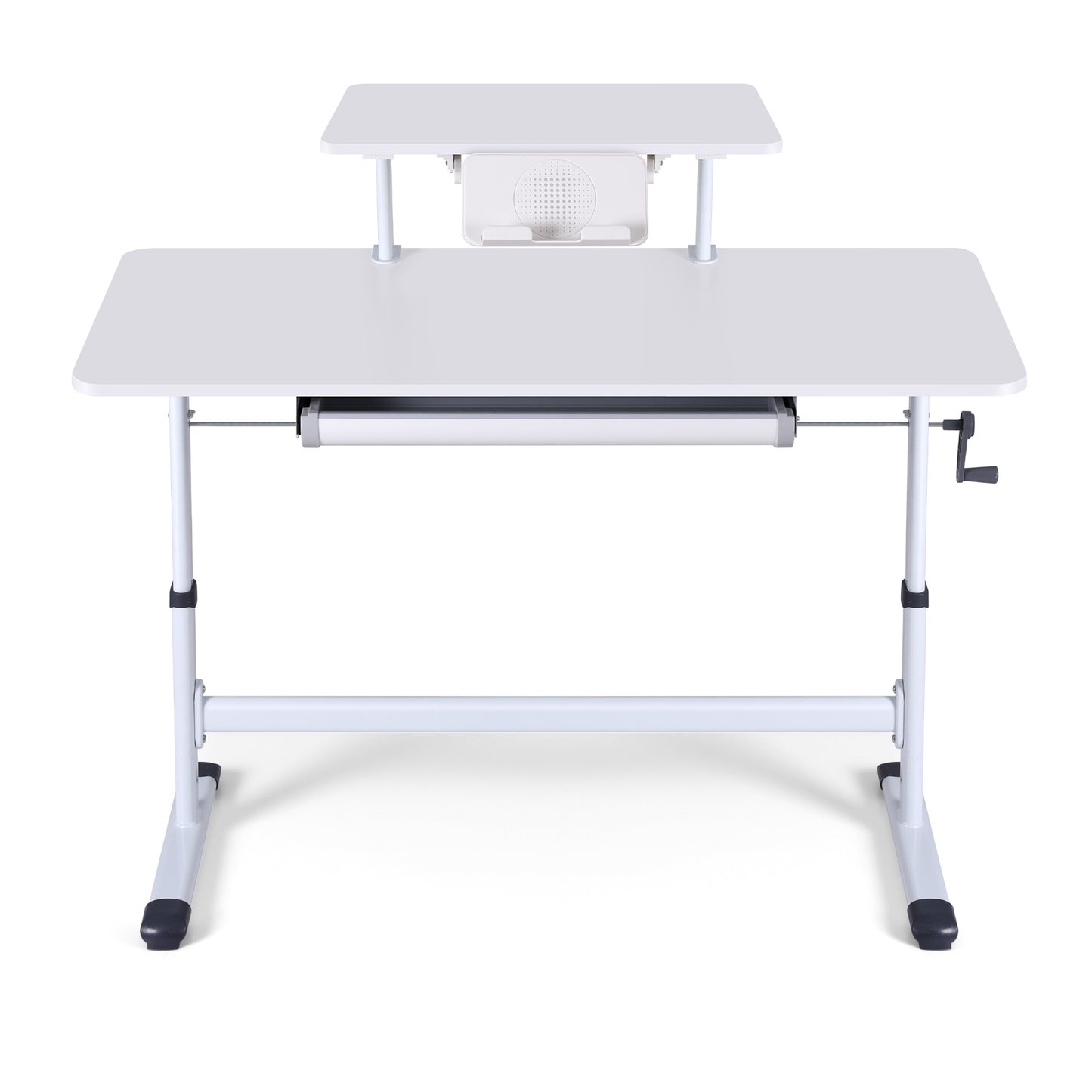 Artiss Manual Standing Desk Height Adjustable Workstation Computer Desks Study 120CM White-2