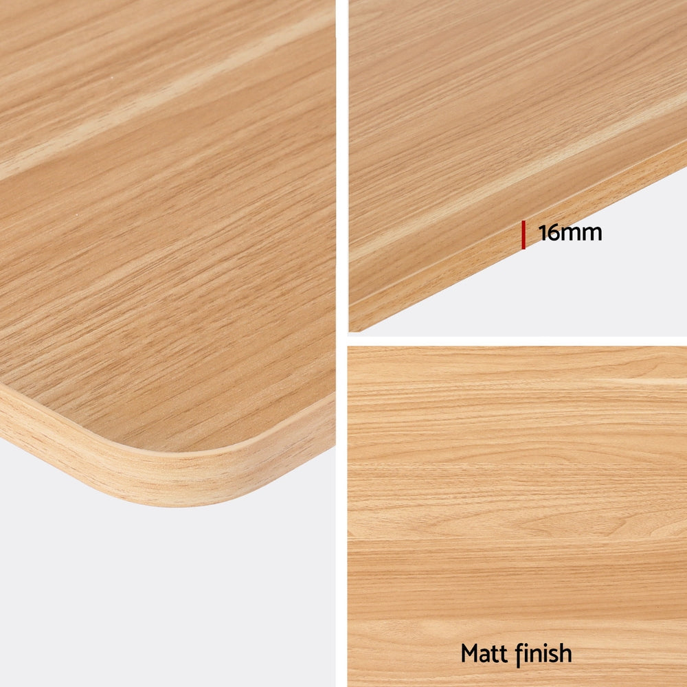 Artiss Electric Standing Desk 140cm Adjustable Height Motorised Home Office Desk Oak Black-3