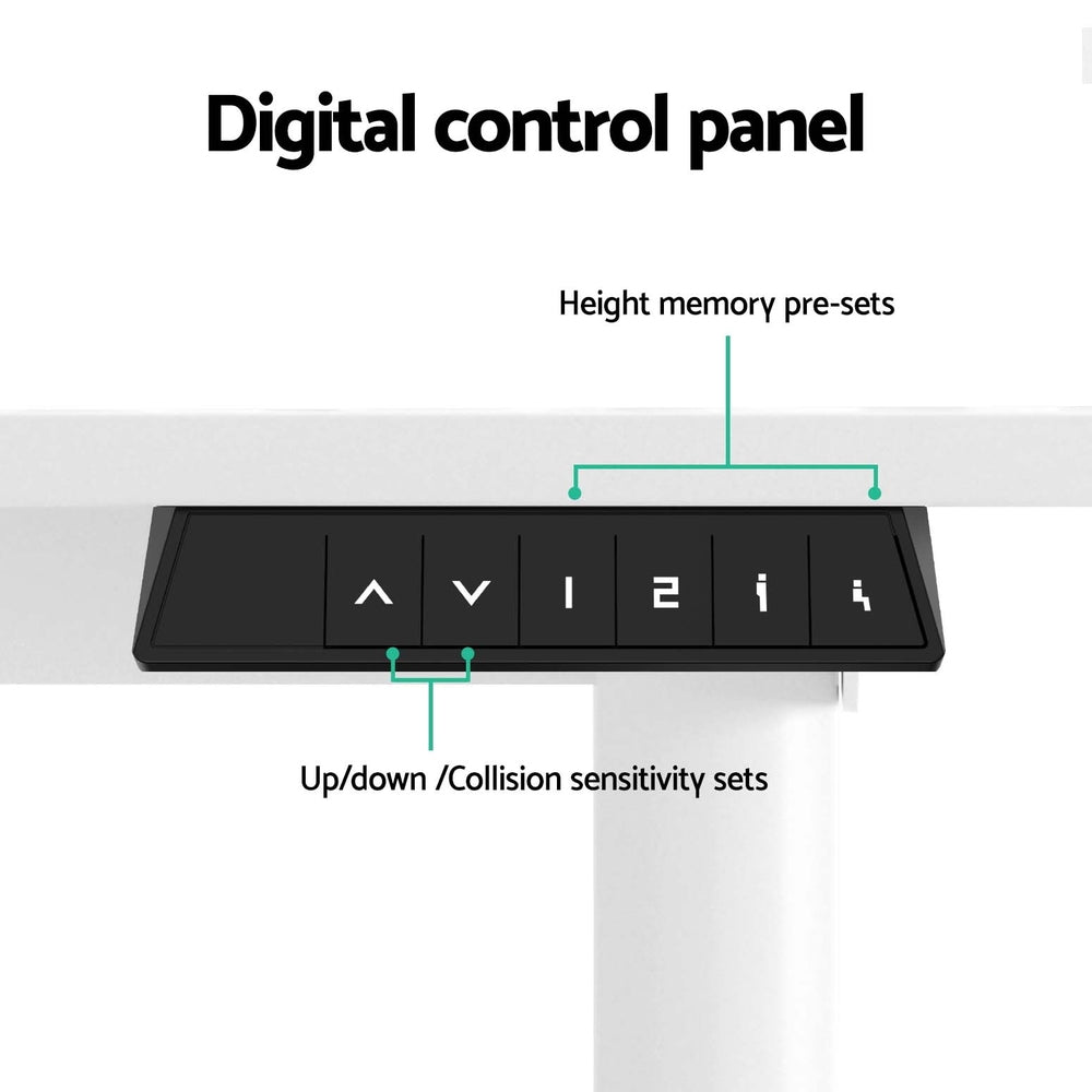 Artiss Electric Standing Desk 140cm Adjustable Height Motorised Home Office Desk White-4