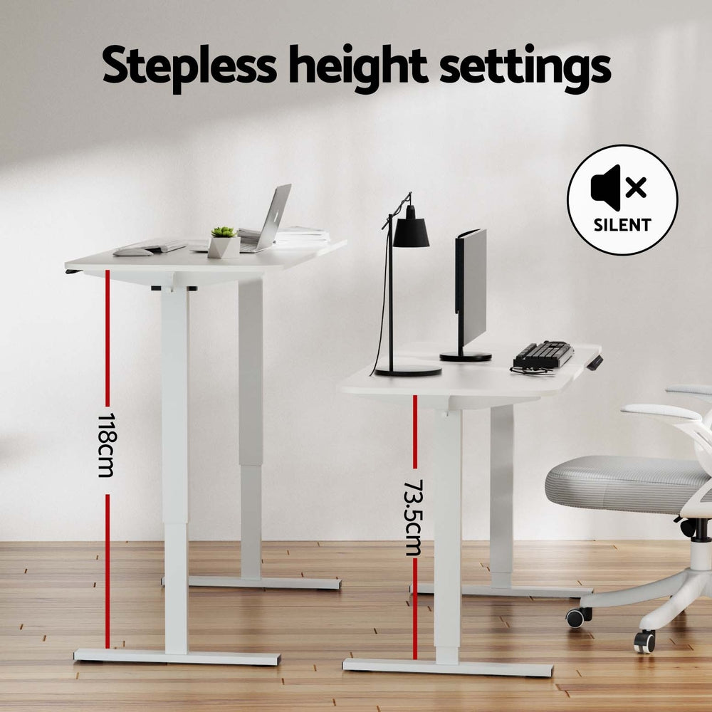 Artiss Electric Standing Desk 140cm Adjustable Height Motorised Home Office Desk White-5