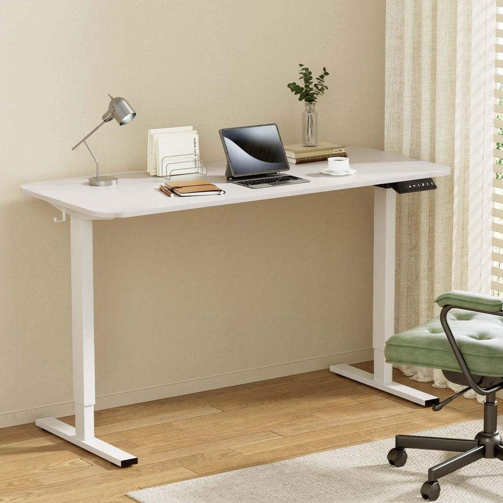 Artiss Electric Standing Desk 140cm Adjustable Height Motorised Home Office Desk White-6
