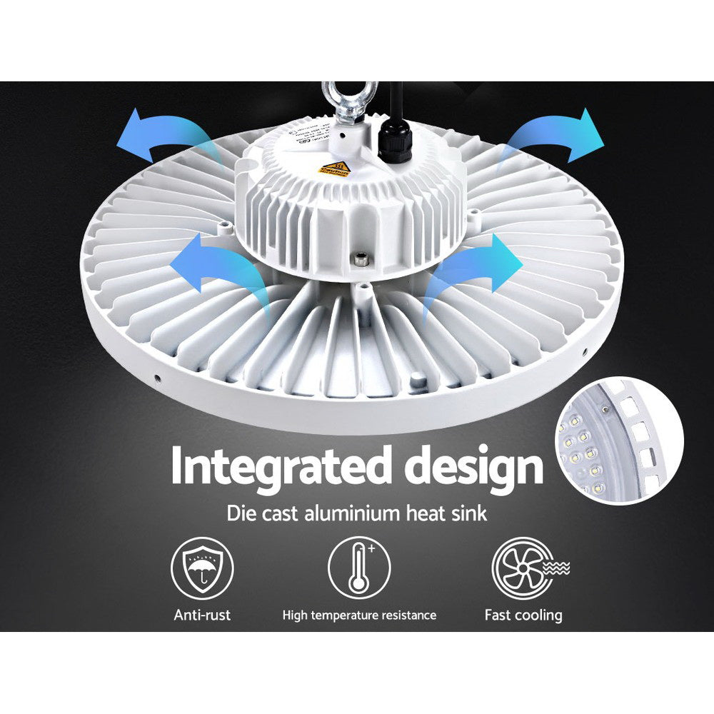 Leier LED High Bay Lights 200W UFO Industrial Shed Warehouse Factory Lamp White-5